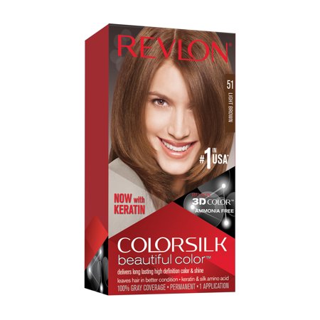 Revlon ColorSilk Beautiful Color Permanent Hair Color, 51 Light Brown