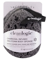 Cleanlogic Exfoliating Sea Sponge, Charcoal Infused, 3 ct