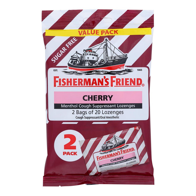 Fisherman's Friend Cherry Menthol Cough Drops, 40 Count
