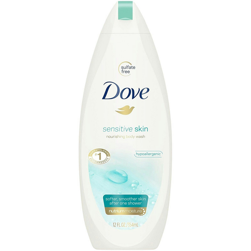 Dove Sensitive Skin Body Wash, Fragrance Free, 11 oz