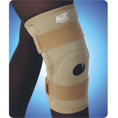 Hermell Neoprene Hinged Knee Brace with Open Patella, Black, X-Large
