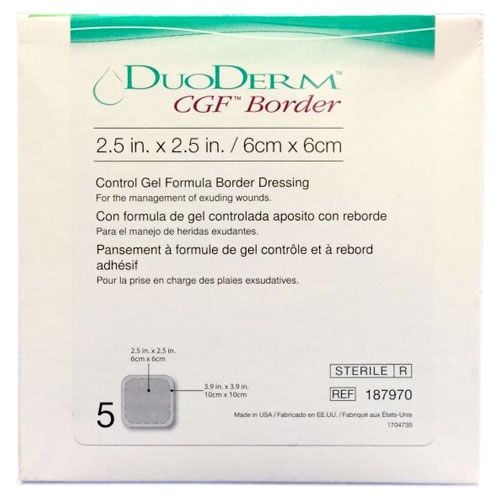 Convatec DuoDERM Control Gel Formula 2.5" x 2.5" 5ct 187970