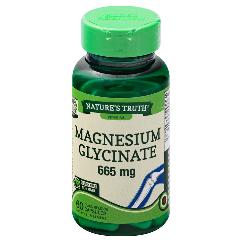 Nature's Truth Magnesium Glycinate High Absorption 665 mg 60 Quick Release Capsules