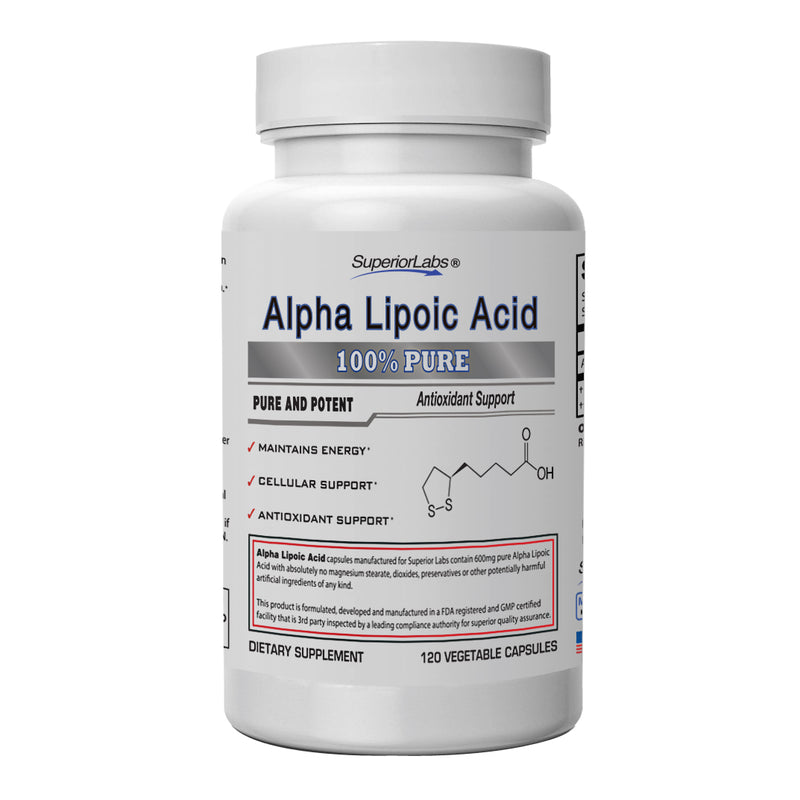 Superior Labs Alpha Lipoic Acid Powerful 600mg 120 Vegetable Capsules