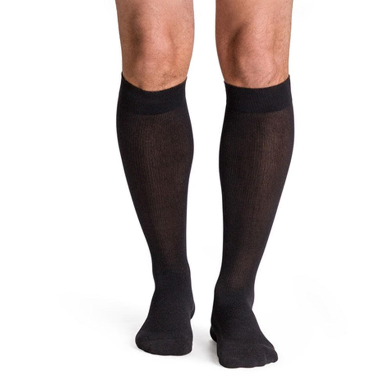 Sigvaris Dynaven Men's Cushioned Calf Compression Socks, 20-30 mmHg, Black, Large Short - 962CLS99