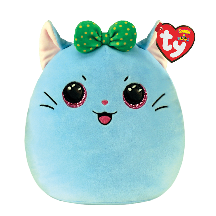 Ty Beanie Squishies (Squish-A-Boos) Plush-Kirra el Cat de Kitty Blue (10 pulgadas)
