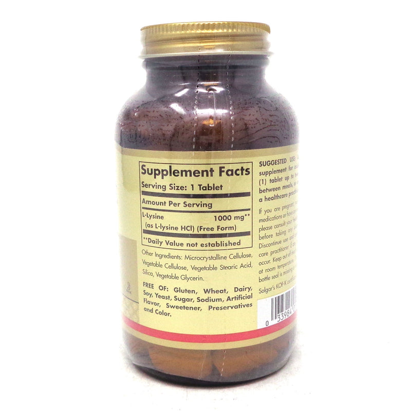 Solgar L-Lysine 1000 mg Tablets 100ct