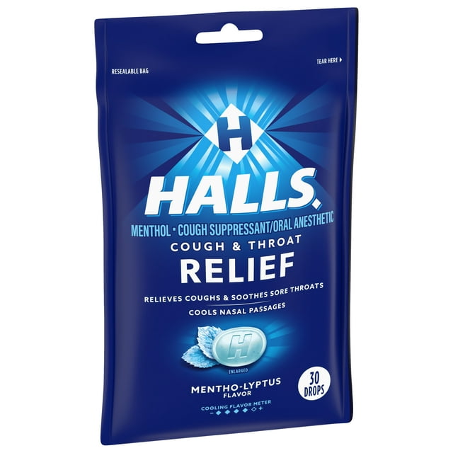 Halls Mentho Lyptus Drops Cough & Throat Relief 30ct