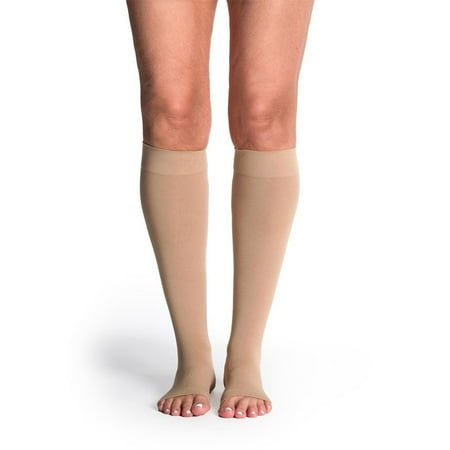 Sigvaris Soft Opaque 842 Knee High 20-30mmhg Open Toe Nude