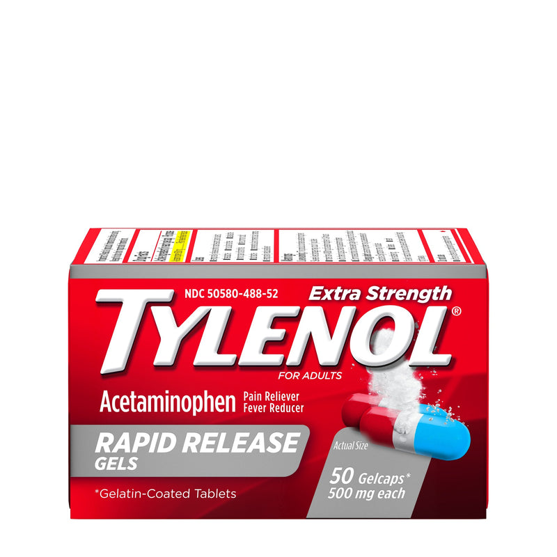 Tylenol Extra Strength Acetaminophen Rapid Release Gels 50 Ct