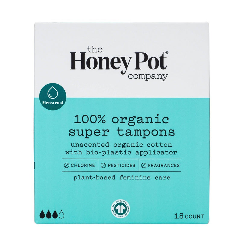 The Honey Pot, Organic Bio-Plastic Applicator Tampons, 18 Count