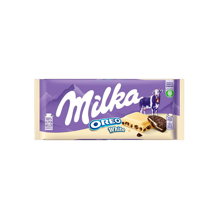 Milka White Chocolate Bar with Oreo Cookies (Chocolate Blanco con Galletas Oreo)