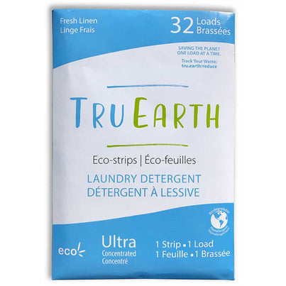 Tru Earth Eco-Strips Fresh Linen Laundry Detergent 32 Strips