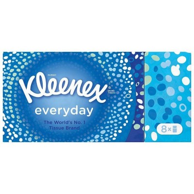 Kleenex Everyday Disposable Facial Tissue Travel Packs, 8 Ct, 12 Pack