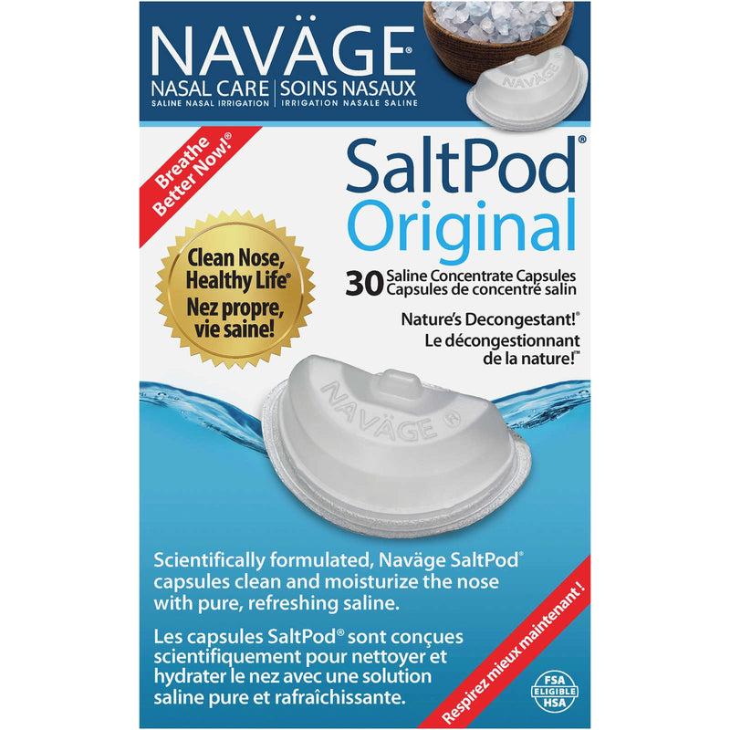 Navage, Nasal Care, Saline Nasal Irrigation, Saltpod Original, 30 Saline Concentrate Capsules