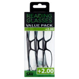 SAV Eyewear Fashion Reading Glasses +2.00 3 Pairs