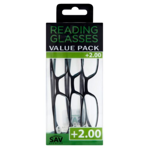 SAV Eyewear Fashion Reading Glasses +2.00 3 Pairs