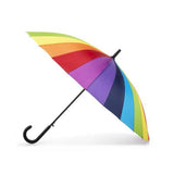 Totes Large 24-Rib Stick Umbrella, Bright Rainbow, One Size