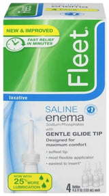 Fleet Laxative Saline Enema, 4 Bottles 4.5 Oz