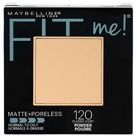 Maybelline Fit Me Matte + Poreless Pressed Powder, 120 Classic Ivory, 0.29 oz