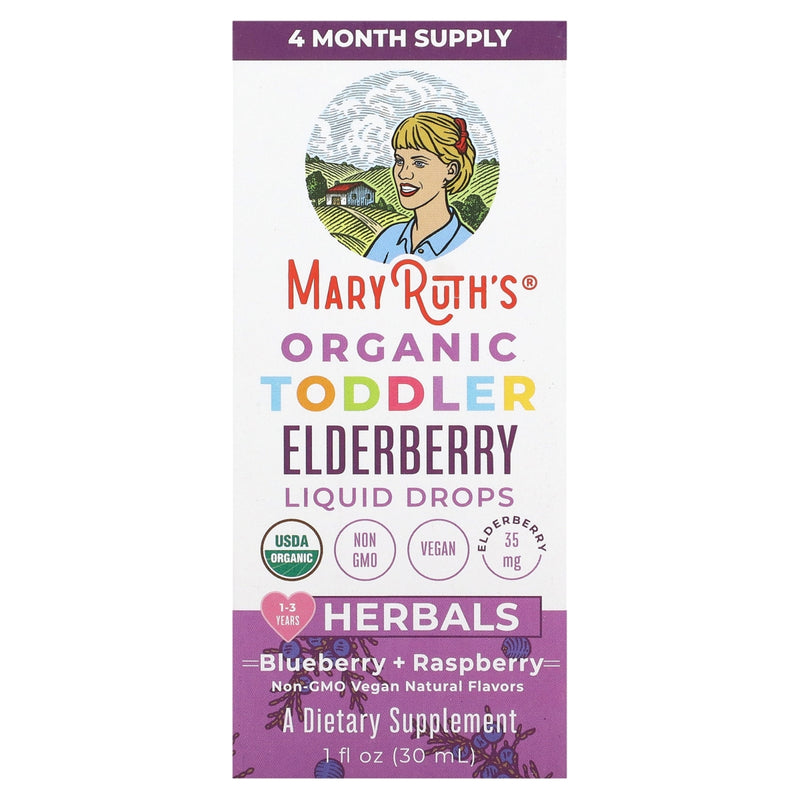Mary Ruth's Organics Liquid Toddler Vegan Elderberry Drops - 1 fl oz