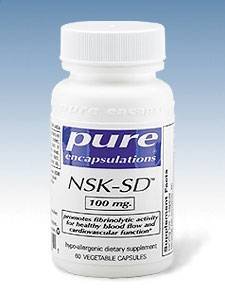 Pure Encapsulations NSK-SD Nattokinase - for Normal Blood Circulation - Supports Fibrinolytic Activity* - Gluten Free & Non-GMO - 60 Capsules 100 Mg