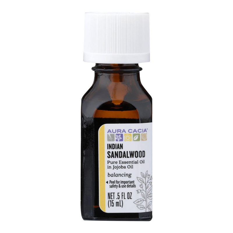 Aura Cacia Indian Sandalwood in Jojoba Oil, 0.5 Fl Oz