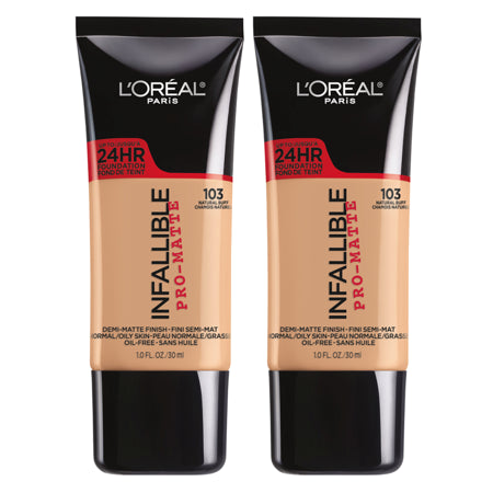 L'Oréal Paris Infallible Pro-Matte Foundation, 103 Natural Buff, 1 fl oz