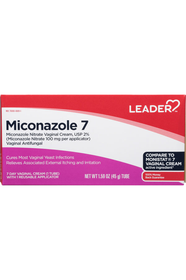 Leader Miconazole 7-Day Vaginal Antifungal Cream with Applicators