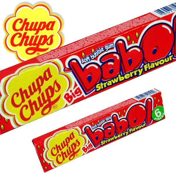 Big Babol Strawberry Flavour Soft Bubble Gum - / 6 Pieces