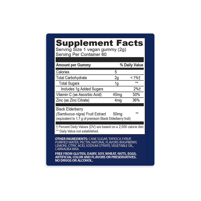 Sambucol Black Elderberry Advanced Immune Vitamin Gummies 60ct