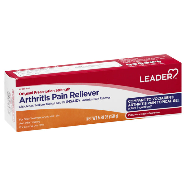 Leader Diclofenac Sodium Topical Arthritis Pain Relief Gel Tube, Powerful Anti-Inflammatory Gel (Compare to Voltaren), 5.30 Ounce, Pack of 2