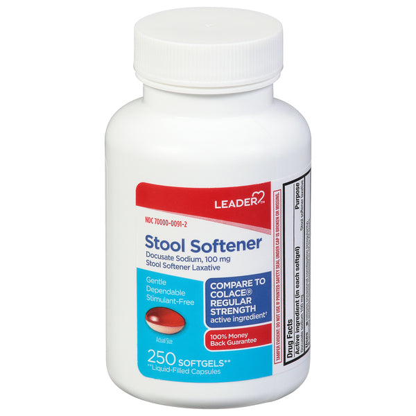 Leader Stool Softener, 100 mg, Softgels