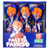 Ricolino Paleta Payaso Marshmallow Pops with Chocolate Flavored Coating 1.58 Oz.
