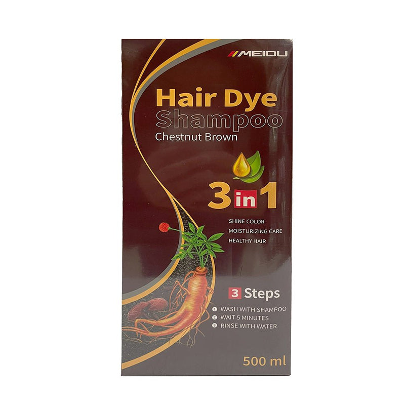 Meidu 3-in-1 Hair Dye Shampoo – Chestnut Brown