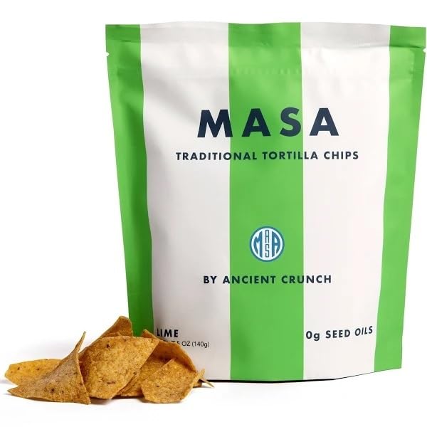 Ancient Crunch Masa, Lime Tortilla Chips, 5 Ounce