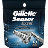 Gillette Sensor Excel Razor Blade Refills, 10 Count