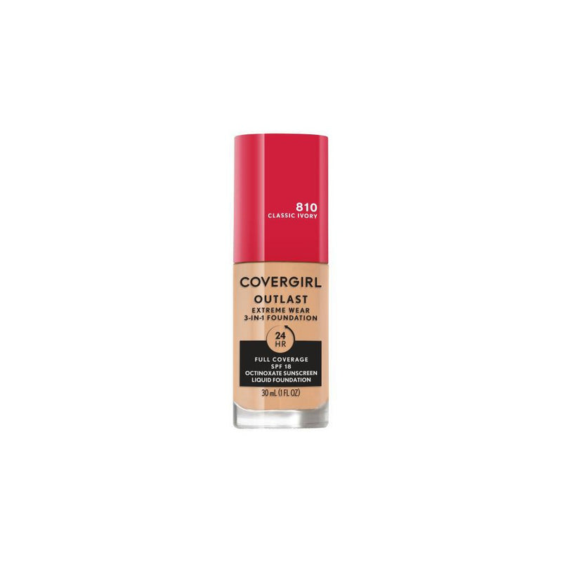 CoverGirl Outlast Extreme Wear Foundation SPF 18, Classic Ivory, 1 oz