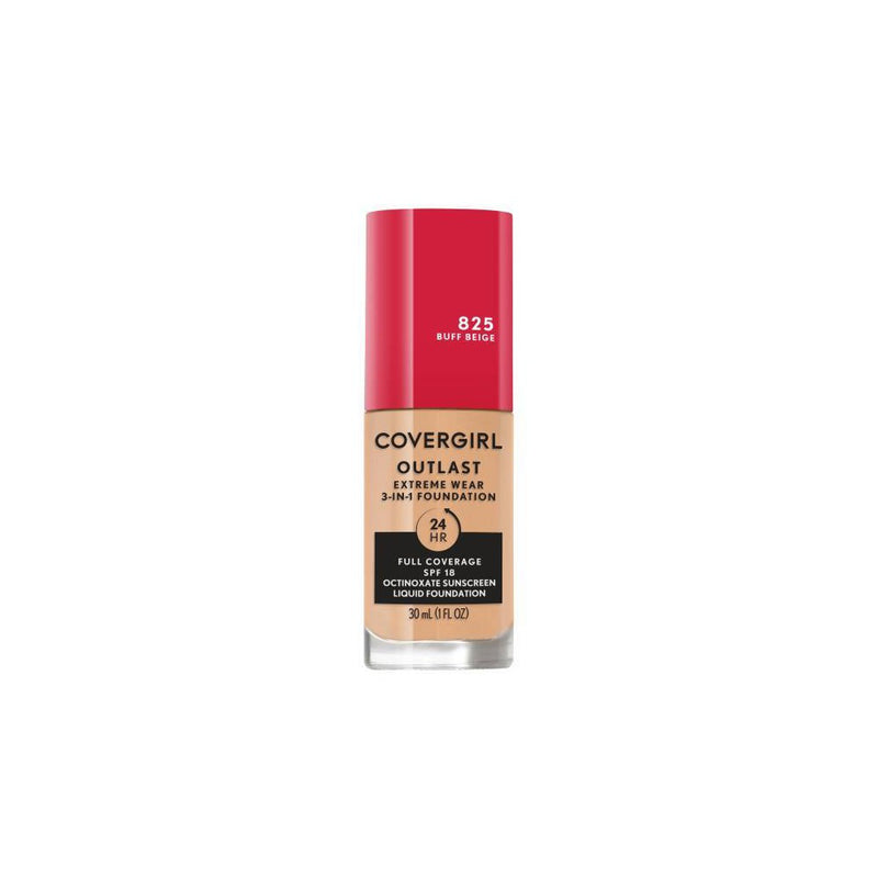 CoverGirl Outlast Extreme Wear Foundation SPF 18, Buff Beige, 1 oz
