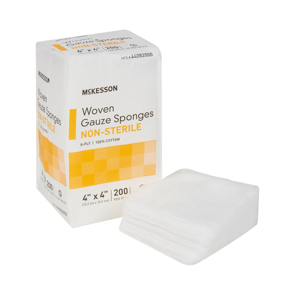 McKesson Woven Gauze Sponges 4" x 4" 12-ply Hi Fold 200ct 12442000