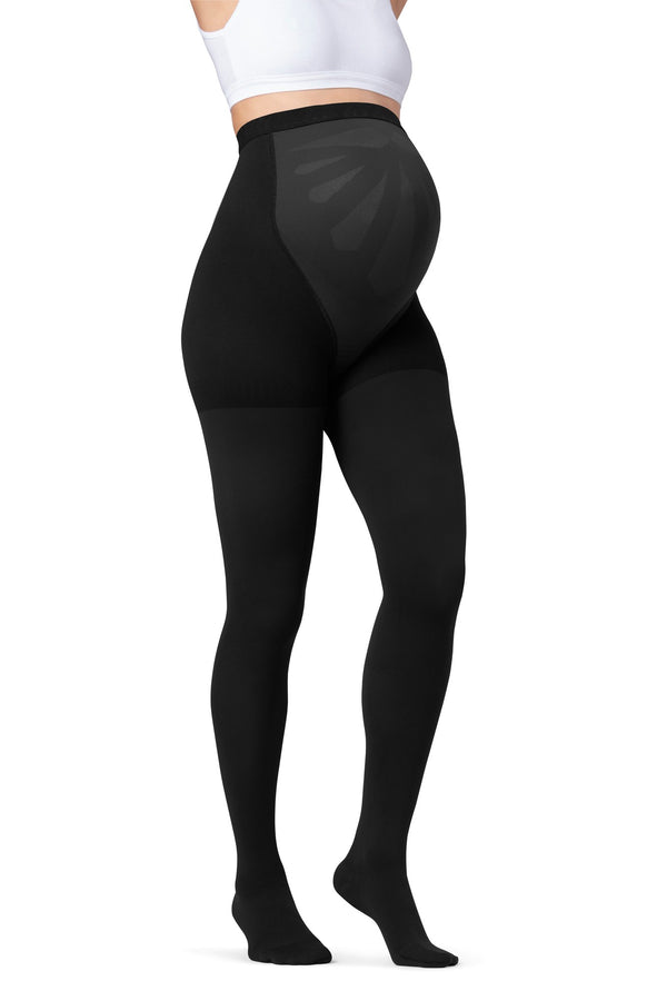 Jobst Maternity Opaque Waist High Pantyhose 20-30 MmHg, Closed Toe, Black, Large - 7861952