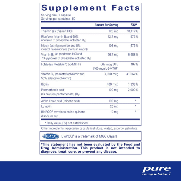 Pure Encapsulations Ultra B-Complex With Pqq Capsules 60ct