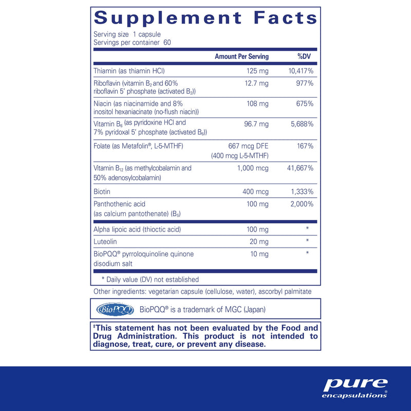 Pure Encapsulations Ultra B-Complex With Pqq Capsules 60ct