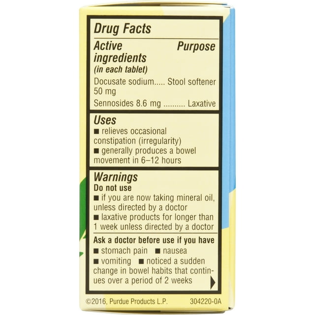 Senokot-S Vegetable Laxative With Stool Softener Tablets 8.6mg 30ct