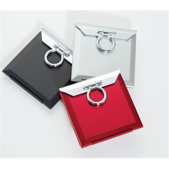Brandon Compact Mirror, 2x & Normal, Square, Black