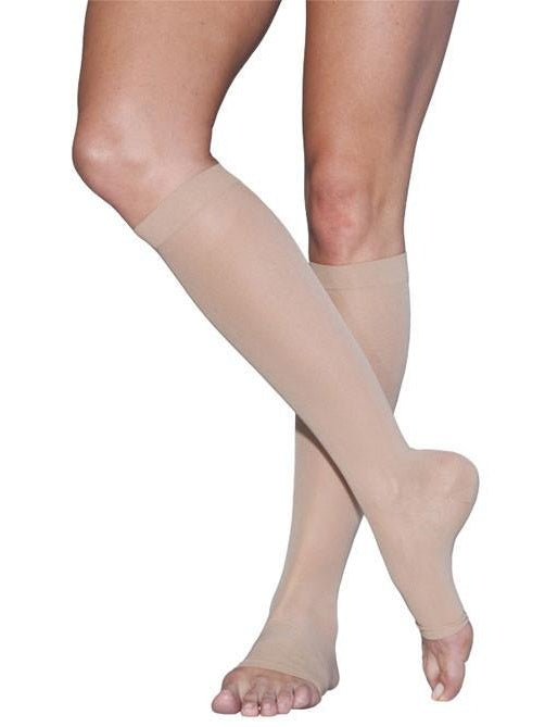 Sigvaris Sheer Open-Toe Calf Compression Socks 15-20 mmHg, Medium Short