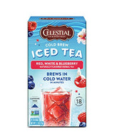 Celestial Seasonings Cold Brew Red White Blueberry Tea, 18 Tea Bags