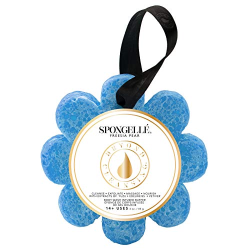 Spongelle Wild Flower Body Wash Infused Soap Sponge Freesia Pear