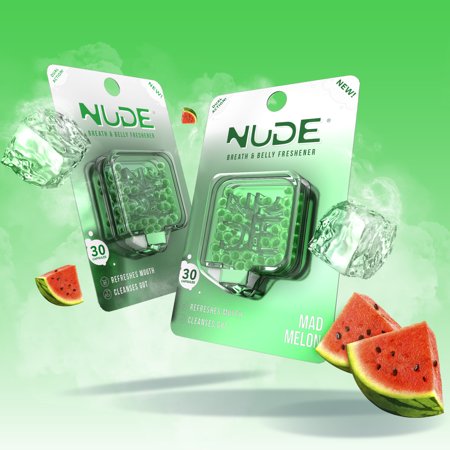 Nude Mad Melon Breath & Belly Freshener Liquid Capsule Breath Mint, Melon