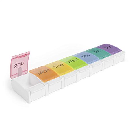 Ezy Dose, Weekly with Push Buttons Pill Organizer, 1 Count